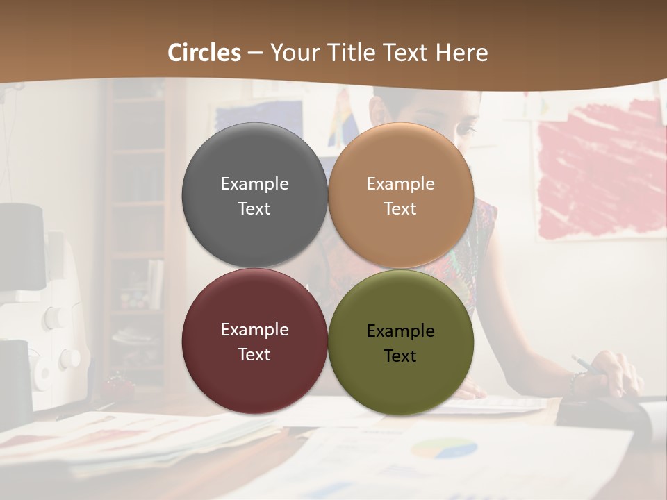 A Woman Sitting At A Desk Writing On A Piece Of Paper PowerPoint Template