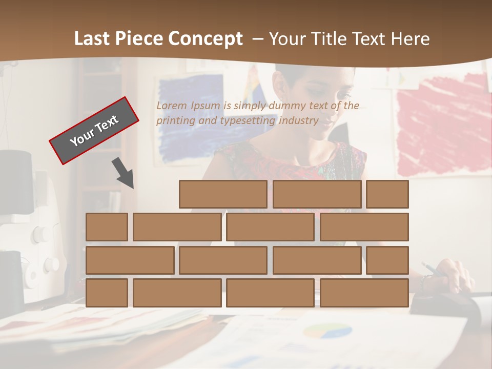 A Woman Sitting At A Desk Writing On A Piece Of Paper PowerPoint Template