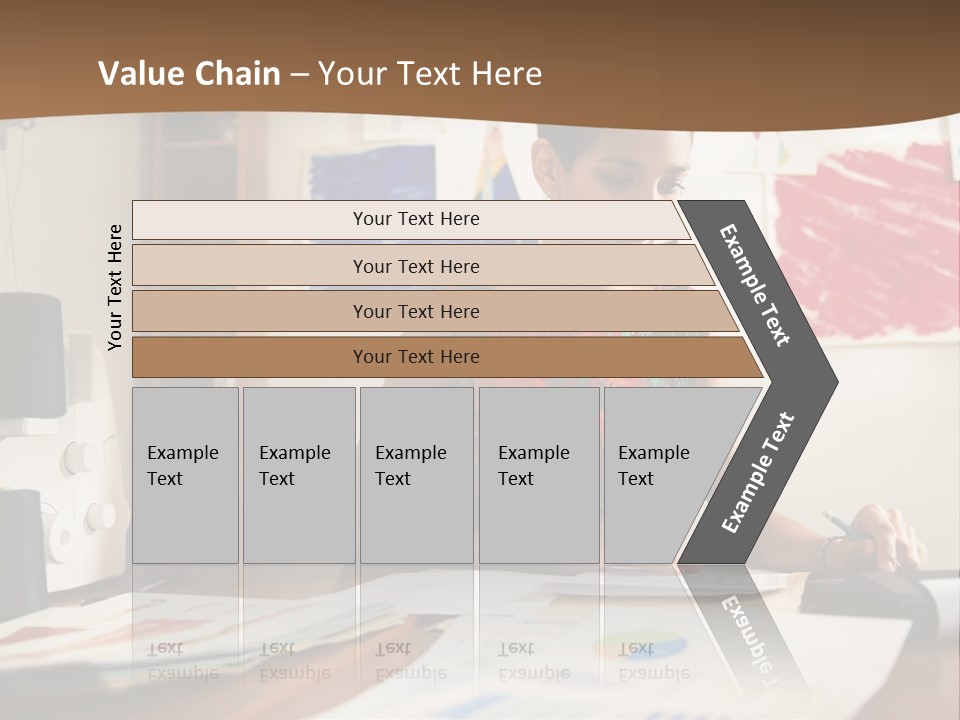 A Woman Sitting At A Desk Writing On A Piece Of Paper PowerPoint Template