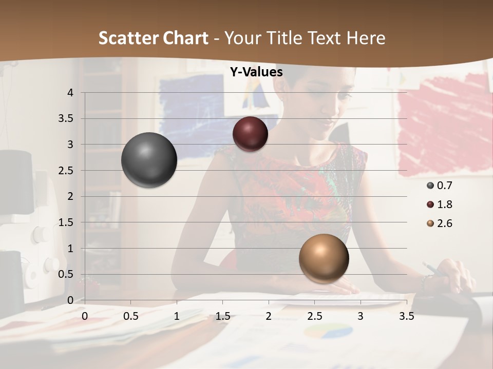 A Woman Sitting At A Desk Writing On A Piece Of Paper PowerPoint Template