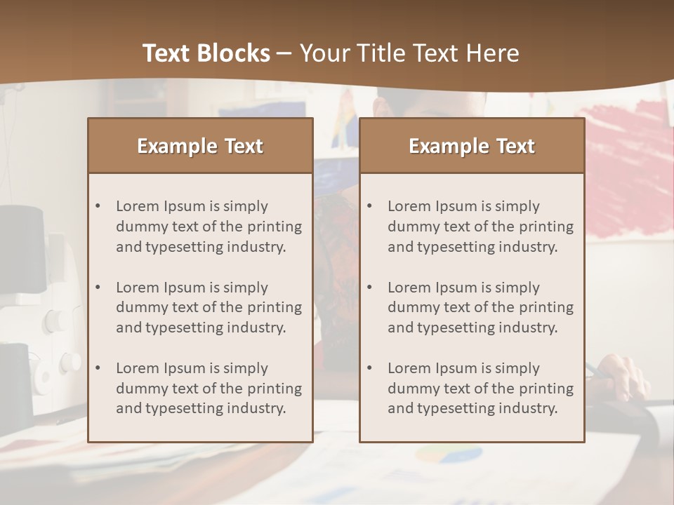 A Woman Sitting At A Desk Writing On A Piece Of Paper PowerPoint Template