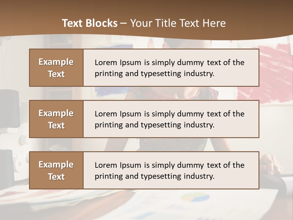 A Woman Sitting At A Desk Writing On A Piece Of Paper PowerPoint Template