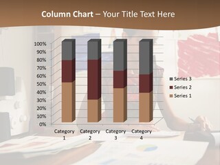 A Woman Sitting At A Desk Writing On A Piece Of Paper PowerPoint Template