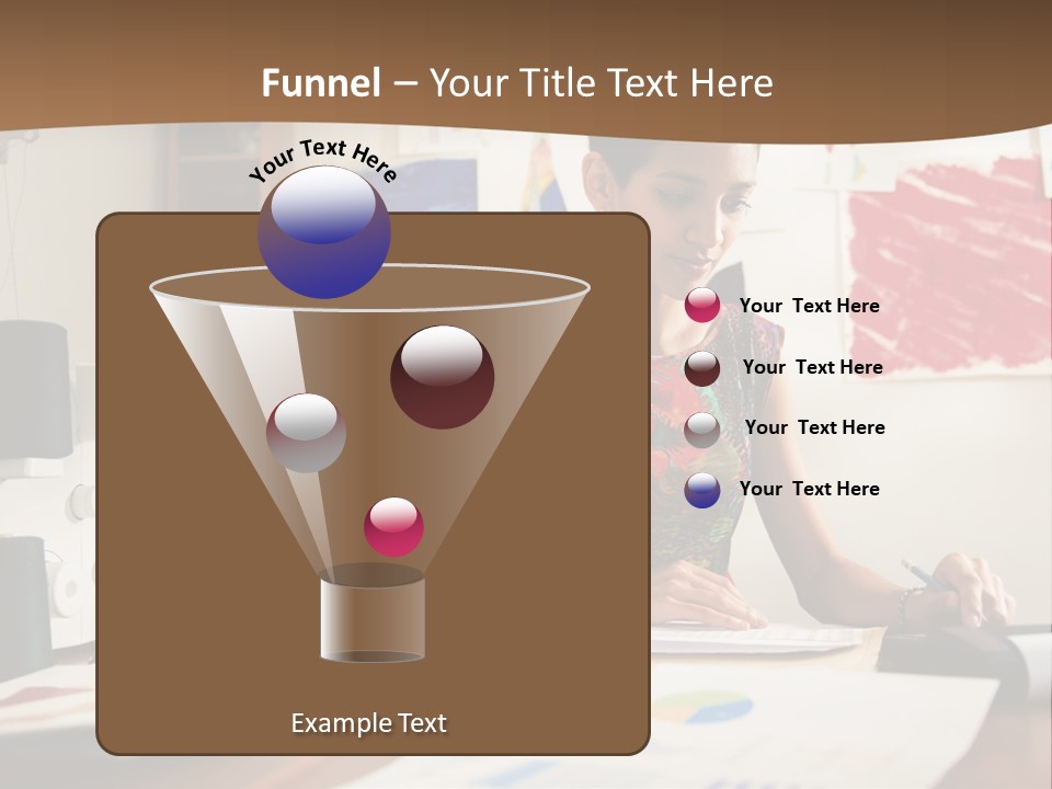 A Woman Sitting At A Desk Writing On A Piece Of Paper PowerPoint Template