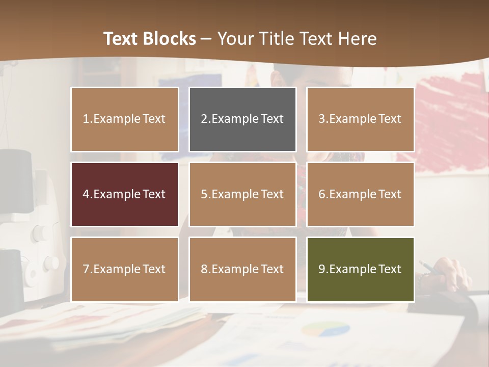 A Woman Sitting At A Desk Writing On A Piece Of Paper PowerPoint Template
