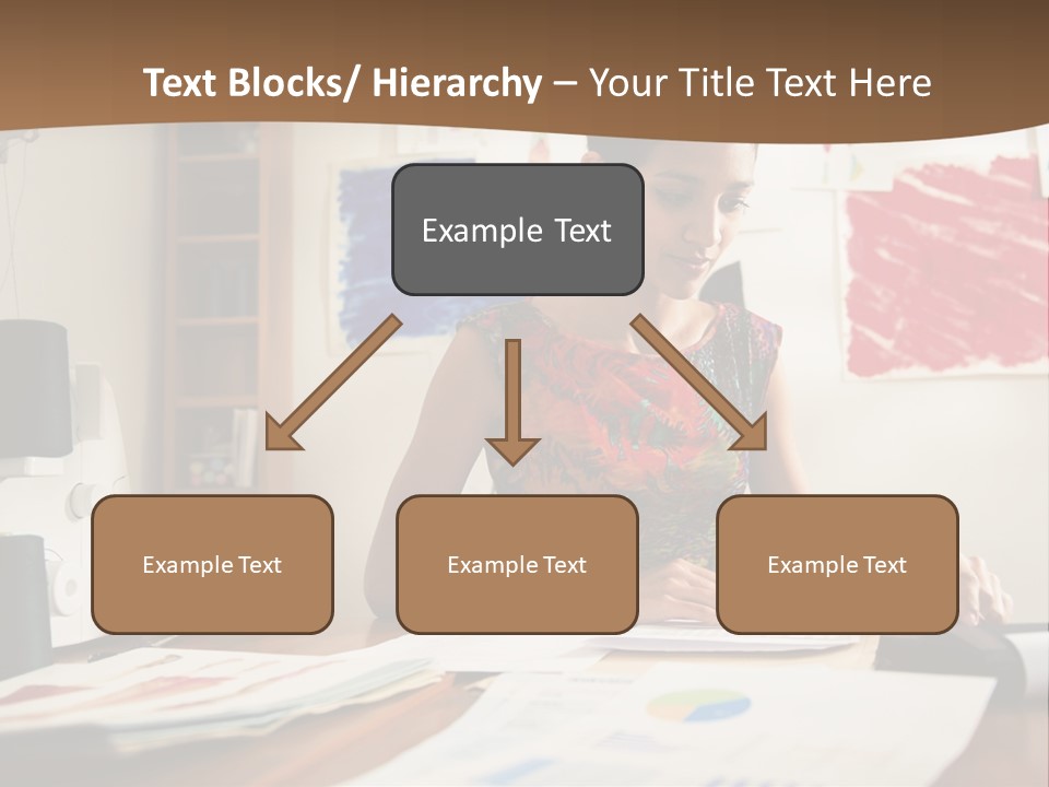 A Woman Sitting At A Desk Writing On A Piece Of Paper PowerPoint Template
