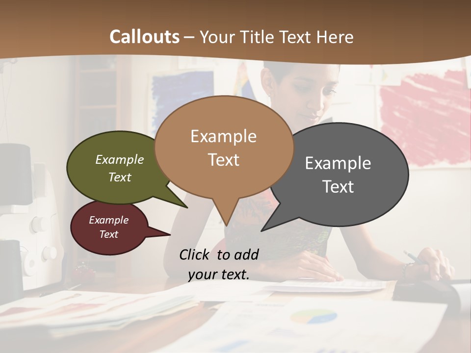 A Woman Sitting At A Desk Writing On A Piece Of Paper PowerPoint Template
