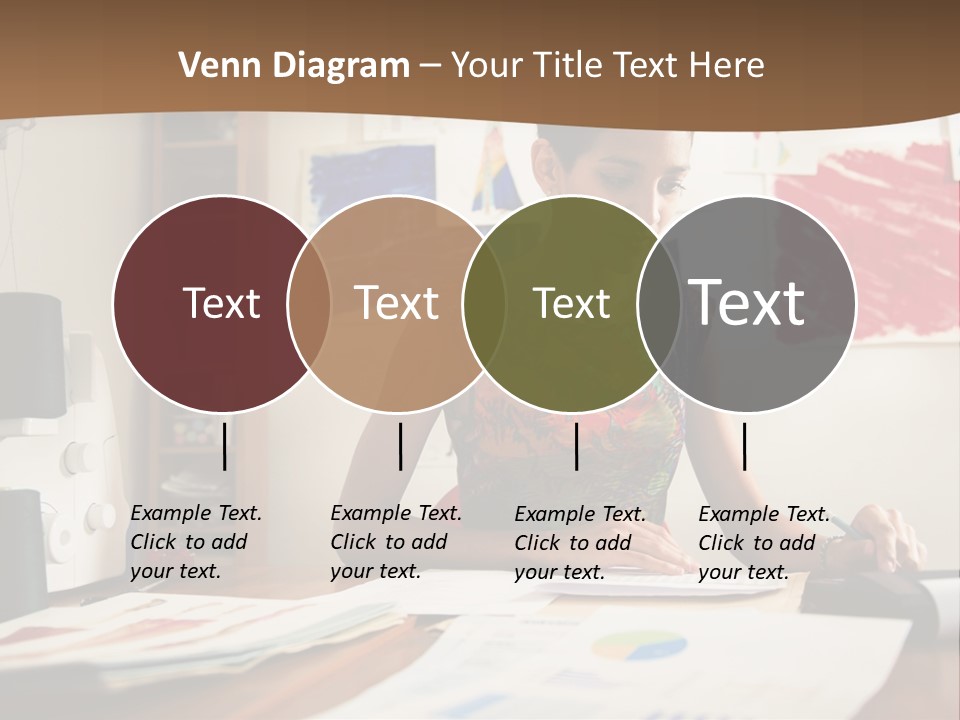A Woman Sitting At A Desk Writing On A Piece Of Paper PowerPoint Template