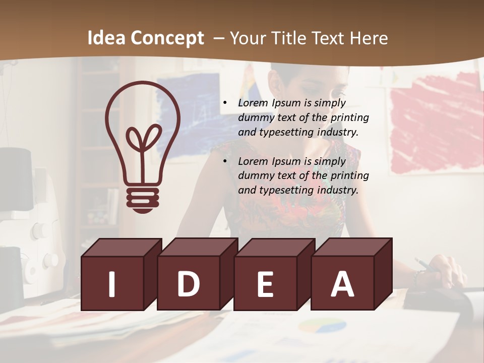 A Woman Sitting At A Desk Writing On A Piece Of Paper PowerPoint Template