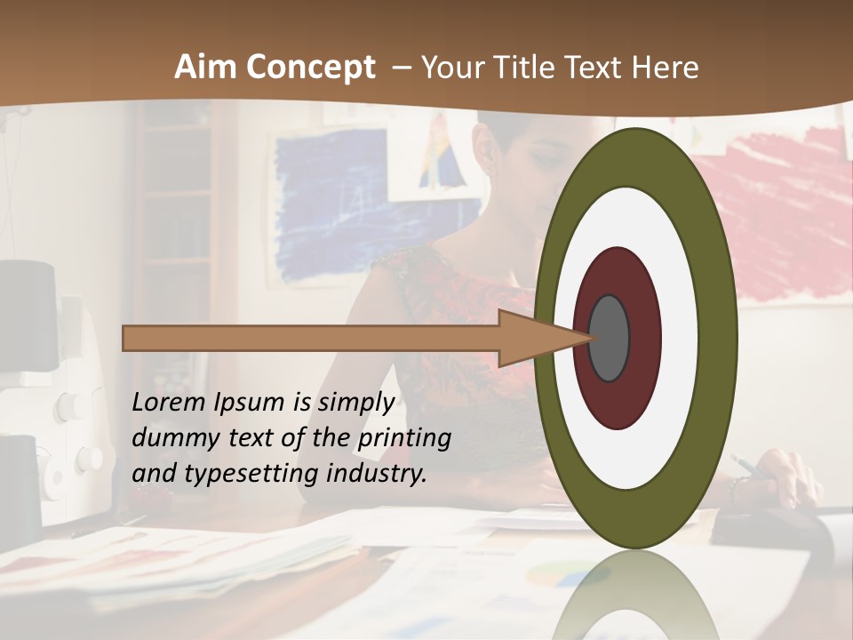 A Woman Sitting At A Desk Writing On A Piece Of Paper PowerPoint Template