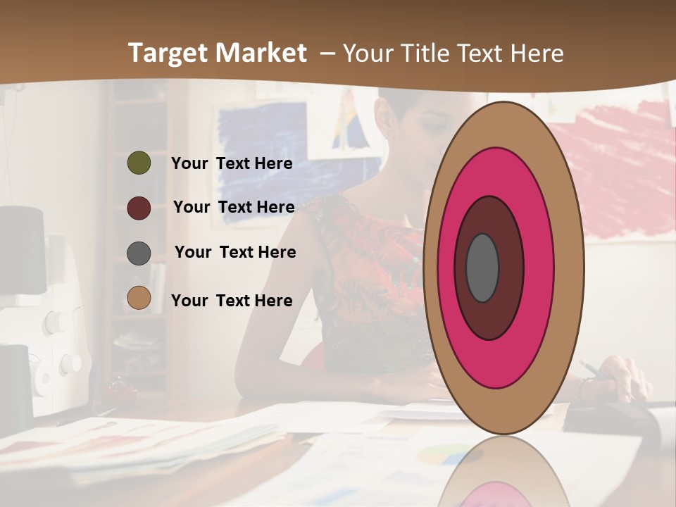 A Woman Sitting At A Desk Writing On A Piece Of Paper PowerPoint Template