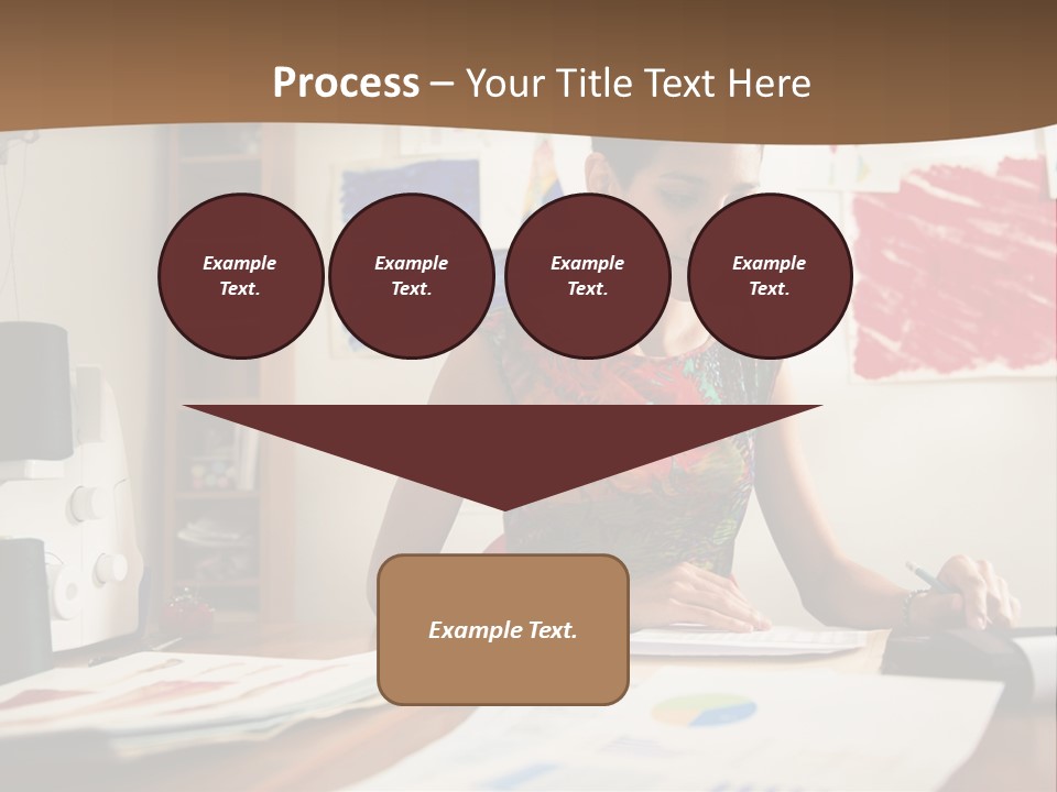 A Woman Sitting At A Desk Writing On A Piece Of Paper PowerPoint Template