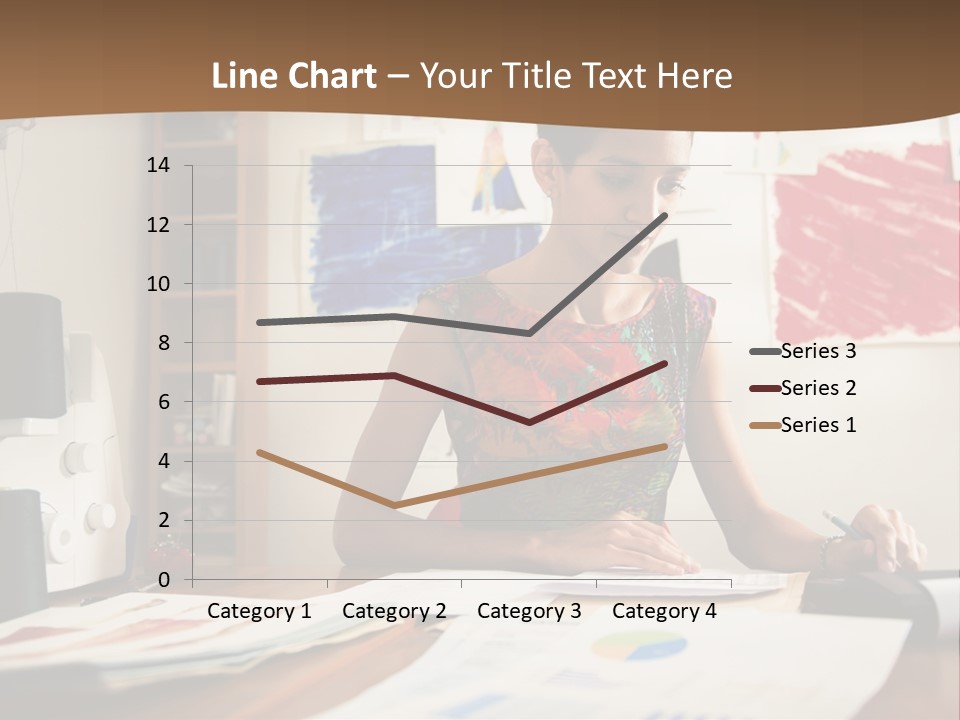 A Woman Sitting At A Desk Writing On A Piece Of Paper PowerPoint Template