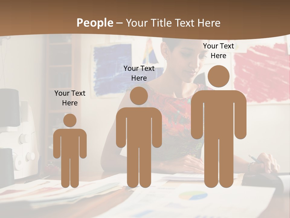 A Woman Sitting At A Desk Writing On A Piece Of Paper PowerPoint Template