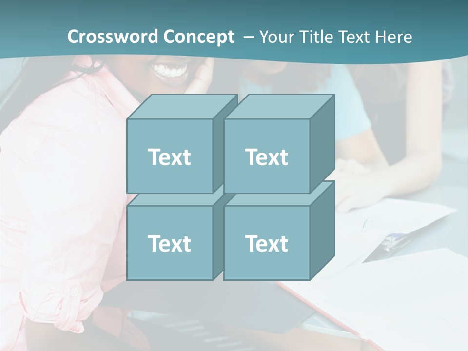 Cheerful Sitting Standing PowerPoint Template
