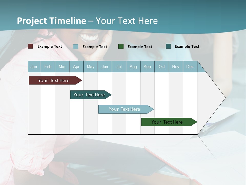 Cheerful Sitting Standing PowerPoint Template