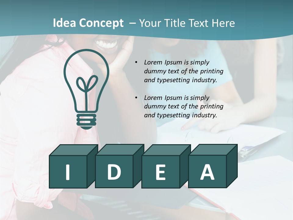 Cheerful Sitting Standing PowerPoint Template