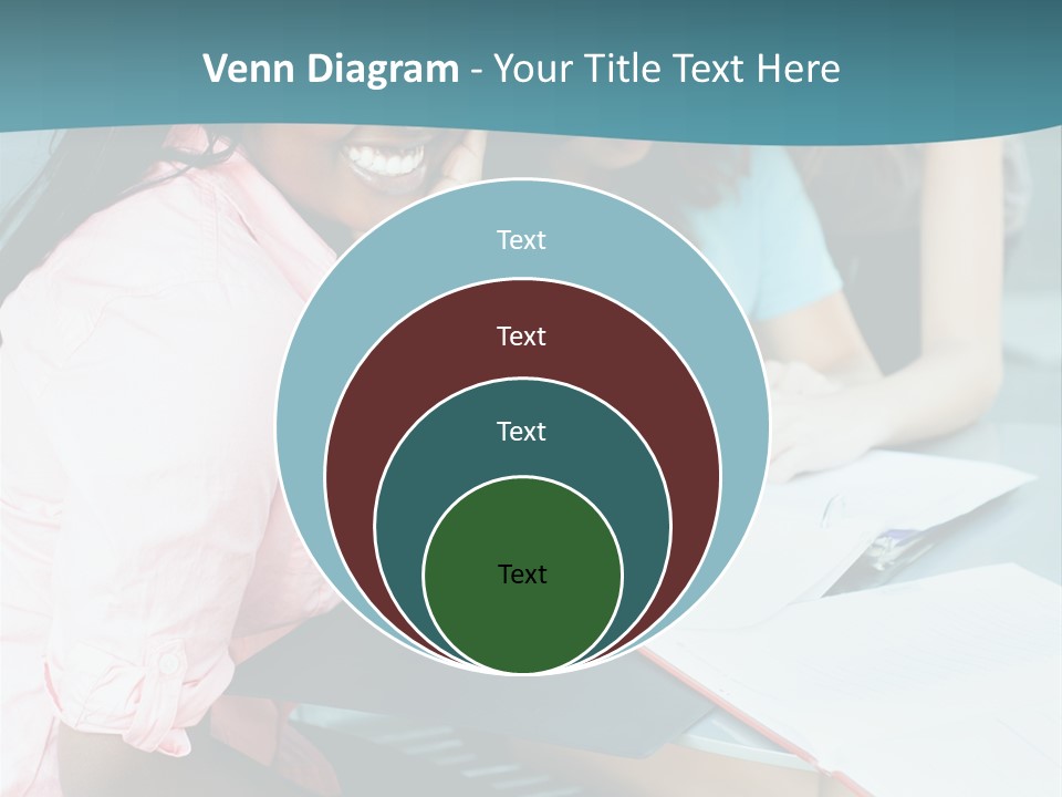 Cheerful Sitting Standing PowerPoint Template