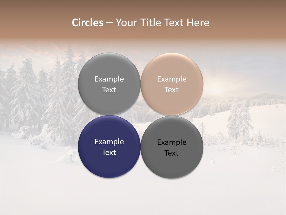 A Snowy Landscape With Trees In The Foreground And A Sunset In The Background PowerPoint Template