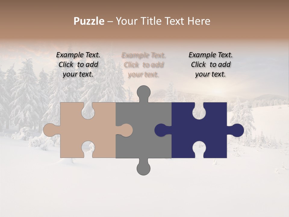 A Snowy Landscape With Trees In The Foreground And A Sunset In The Background PowerPoint Template