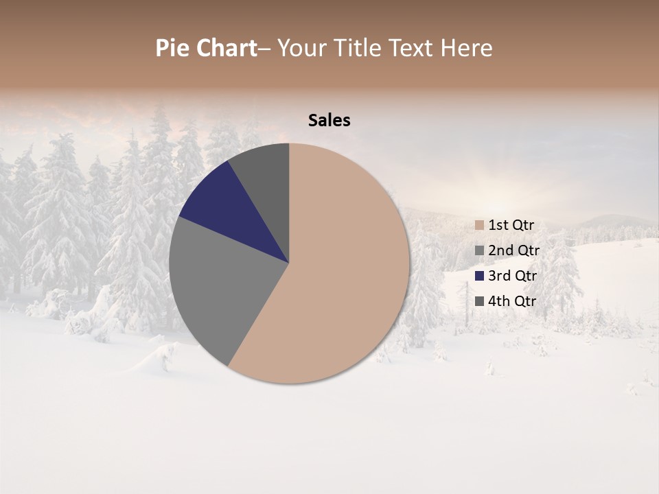 A Snowy Landscape With Trees In The Foreground And A Sunset In The Background PowerPoint Template