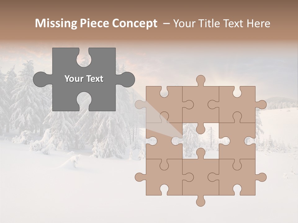 A Snowy Landscape With Trees In The Foreground And A Sunset In The Background PowerPoint Template