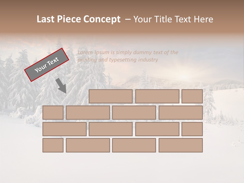 A Snowy Landscape With Trees In The Foreground And A Sunset In The Background PowerPoint Template