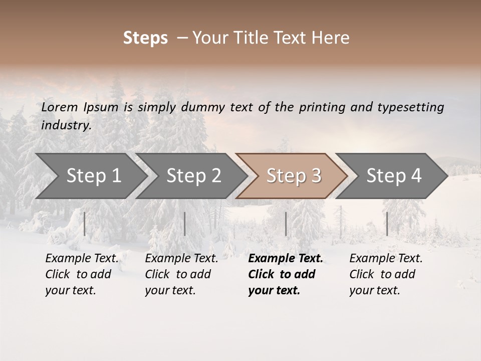 A Snowy Landscape With Trees In The Foreground And A Sunset In The Background PowerPoint Template