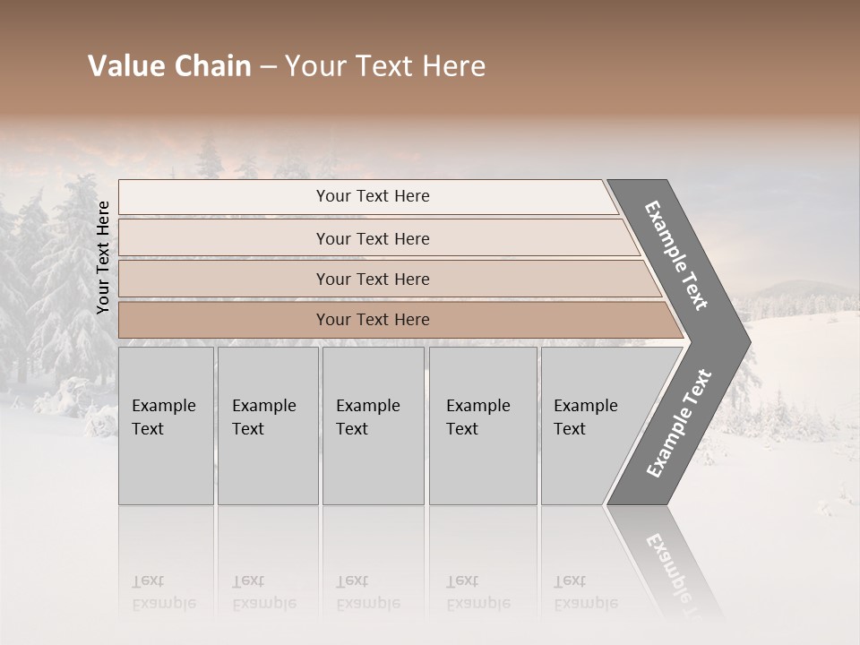 A Snowy Landscape With Trees In The Foreground And A Sunset In The Background PowerPoint Template