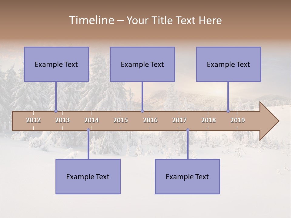 A Snowy Landscape With Trees In The Foreground And A Sunset In The Background PowerPoint Template