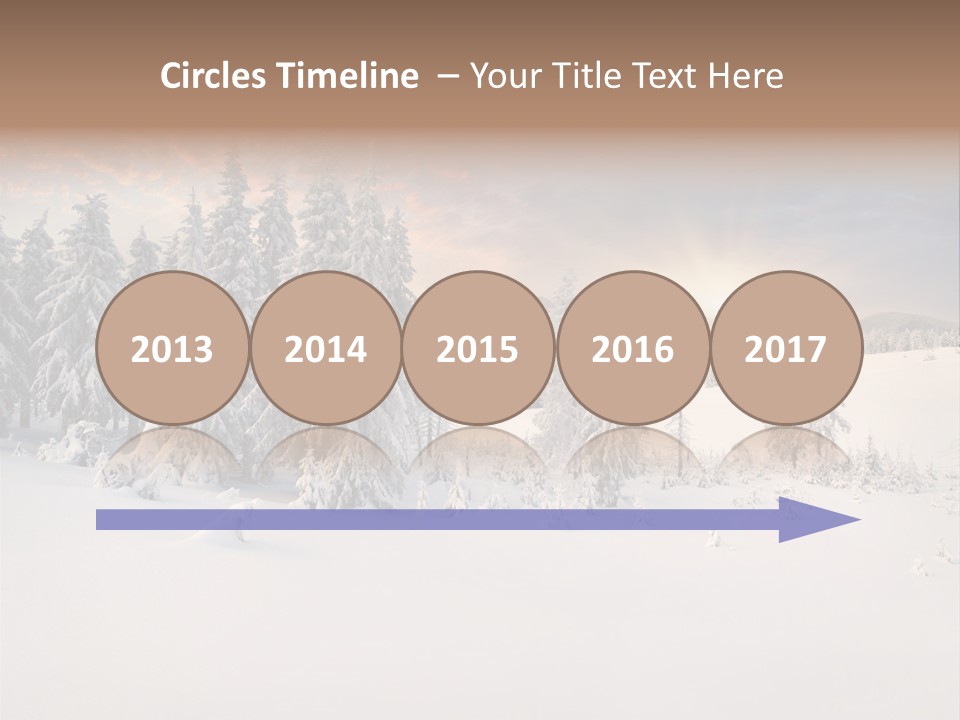 A Snowy Landscape With Trees In The Foreground And A Sunset In The Background PowerPoint Template