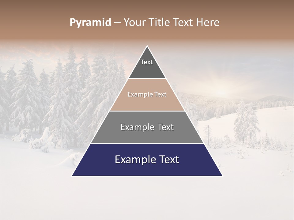 A Snowy Landscape With Trees In The Foreground And A Sunset In The Background PowerPoint Template