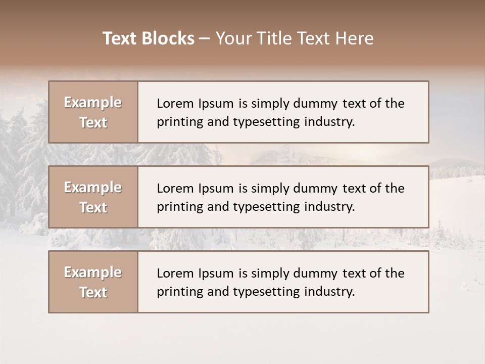 A Snowy Landscape With Trees In The Foreground And A Sunset In The Background PowerPoint Template