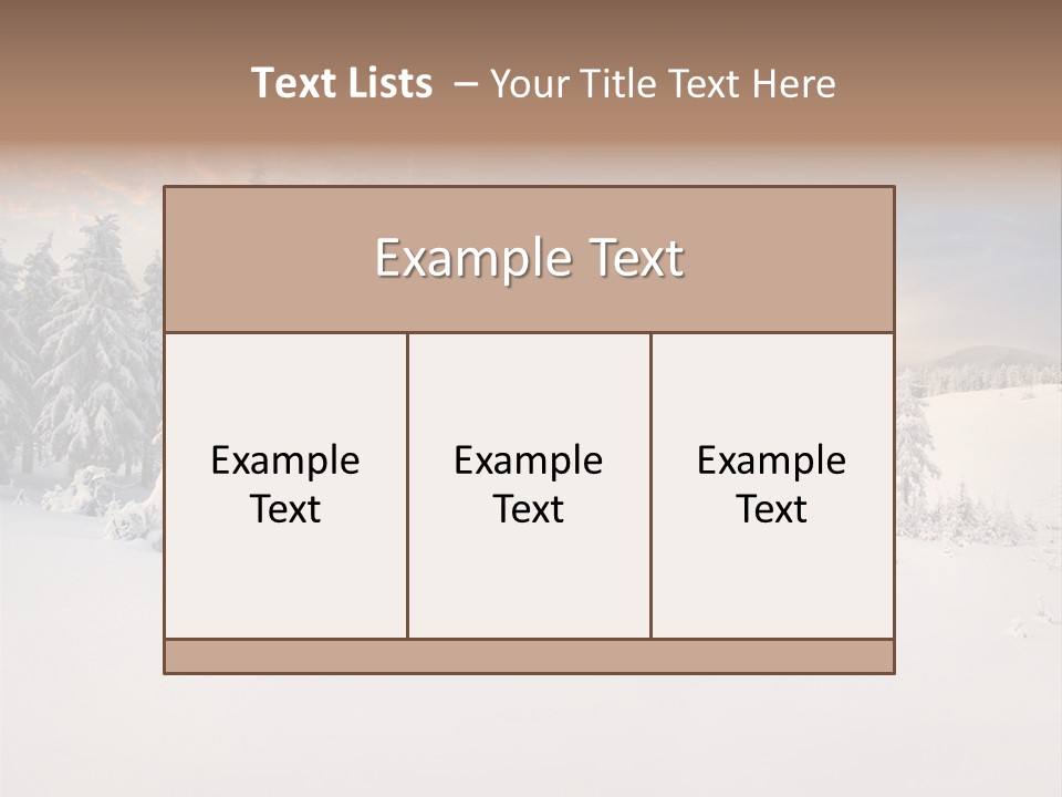 A Snowy Landscape With Trees In The Foreground And A Sunset In The Background PowerPoint Template