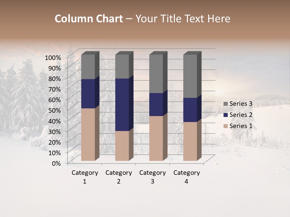 A Snowy Landscape With Trees In The Foreground And A Sunset In The Background PowerPoint Template