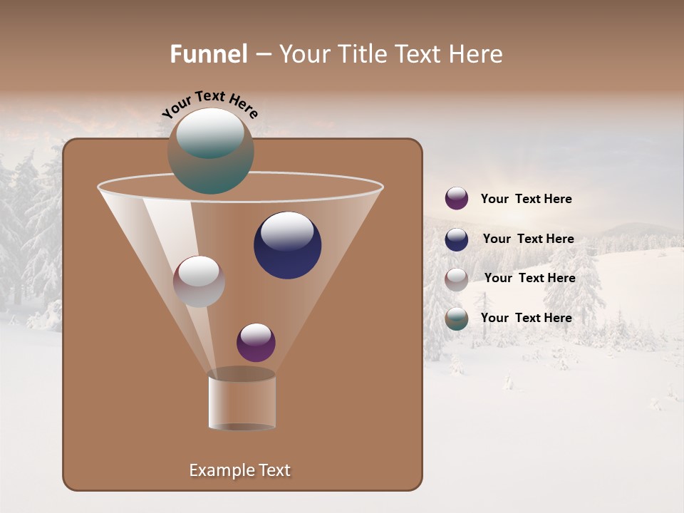 A Snowy Landscape With Trees In The Foreground And A Sunset In The Background PowerPoint Template