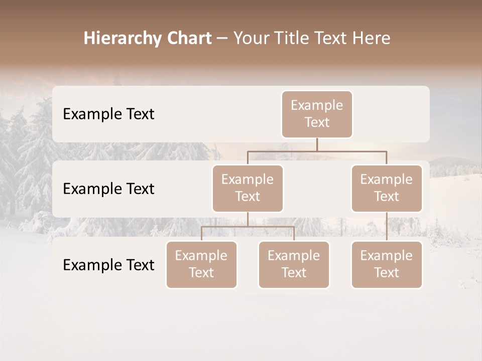 A Snowy Landscape With Trees In The Foreground And A Sunset In The Background PowerPoint Template