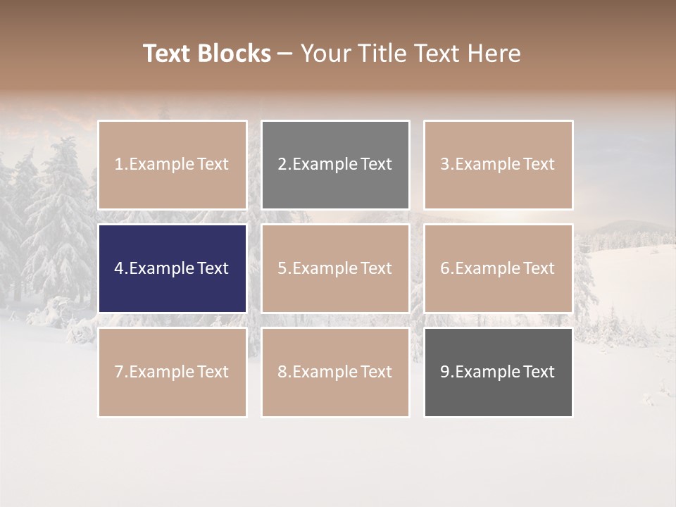 A Snowy Landscape With Trees In The Foreground And A Sunset In The Background PowerPoint Template