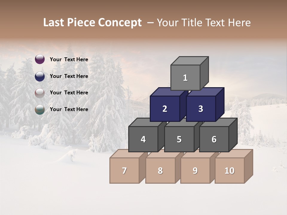 A Snowy Landscape With Trees In The Foreground And A Sunset In The Background PowerPoint Template
