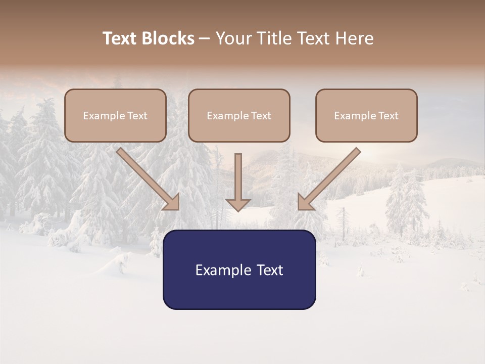 A Snowy Landscape With Trees In The Foreground And A Sunset In The Background PowerPoint Template