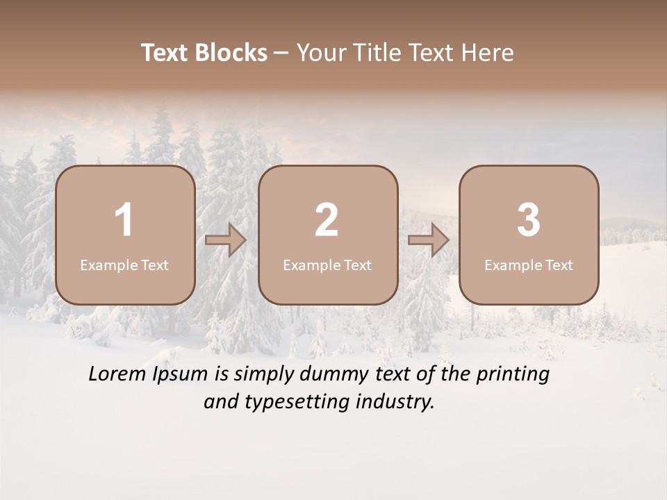 A Snowy Landscape With Trees In The Foreground And A Sunset In The Background PowerPoint Template