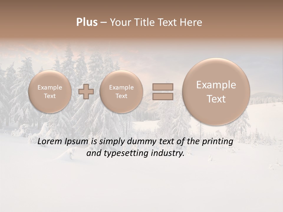 A Snowy Landscape With Trees In The Foreground And A Sunset In The Background PowerPoint Template