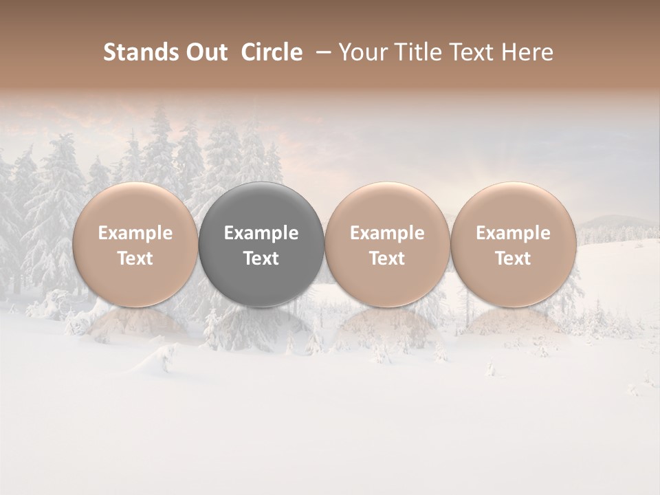 A Snowy Landscape With Trees In The Foreground And A Sunset In The Background PowerPoint Template