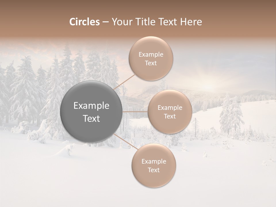 A Snowy Landscape With Trees In The Foreground And A Sunset In The Background PowerPoint Template
