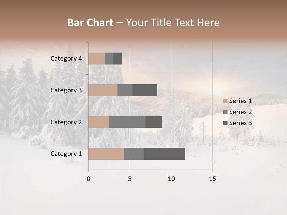 A Snowy Landscape With Trees In The Foreground And A Sunset In The Background PowerPoint Template