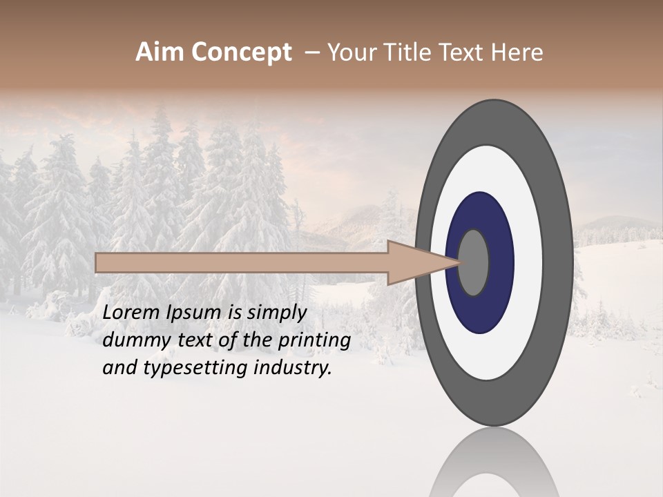 A Snowy Landscape With Trees In The Foreground And A Sunset In The Background PowerPoint Template