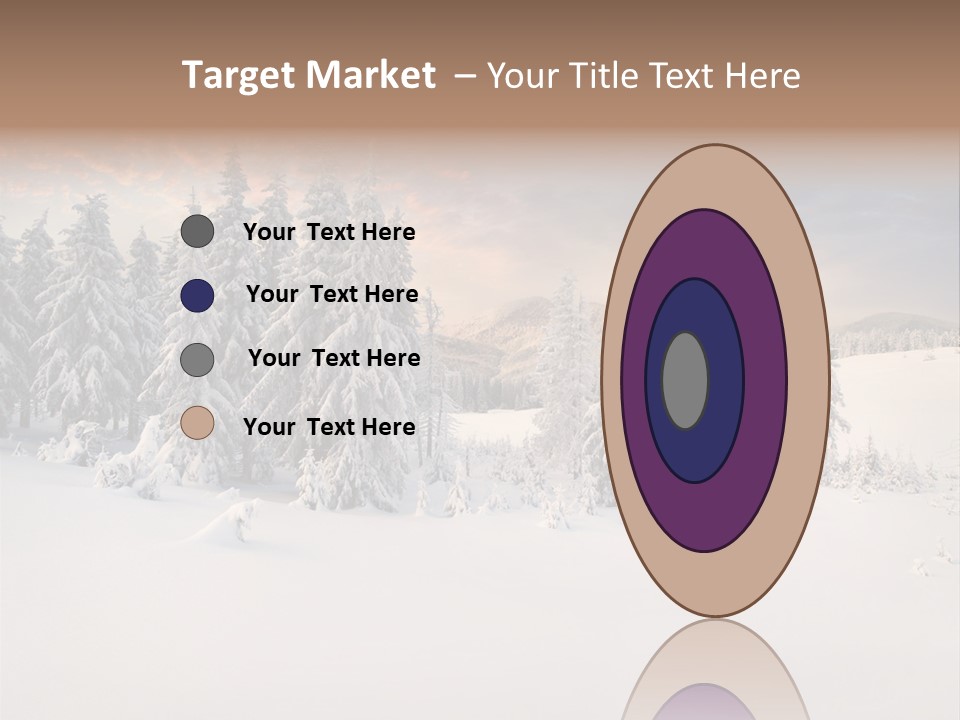 A Snowy Landscape With Trees In The Foreground And A Sunset In The Background PowerPoint Template