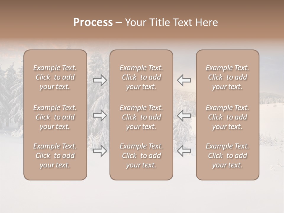 A Snowy Landscape With Trees In The Foreground And A Sunset In The Background PowerPoint Template