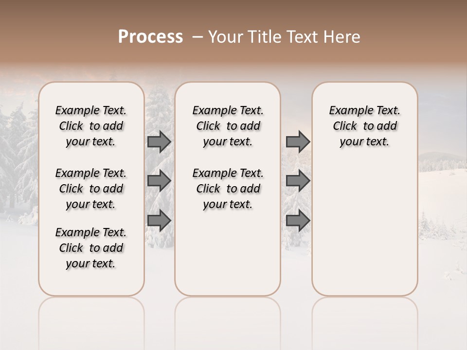 A Snowy Landscape With Trees In The Foreground And A Sunset In The Background PowerPoint Template