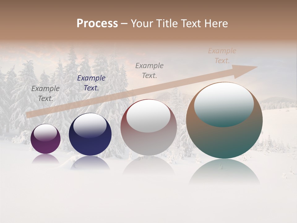 A Snowy Landscape With Trees In The Foreground And A Sunset In The Background PowerPoint Template